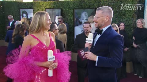 Margot Robbie Can't Believe the $1.4 Billion Success of 'Barbie' on the Golden Globes Red Carpet