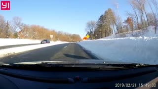 Quick Thinking Makes Driver Avoid Two Car Collision