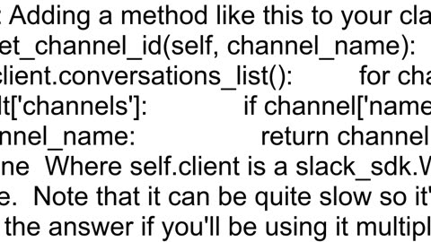 Get Slack channel ID with python slack sdk