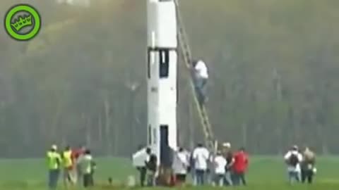 Some guy launches a rocket he built in his own house.