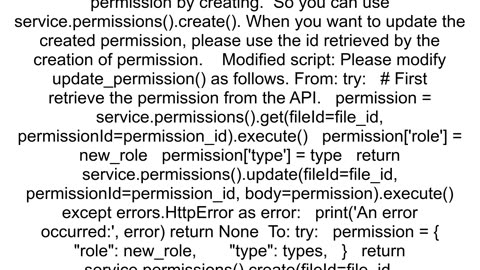Google Drive API v3 Change File Permissions and Get Publicly Shareable Link Python