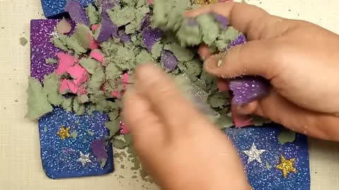 ASMR Painted Stars & Glitter Dry Floral Foam Crush