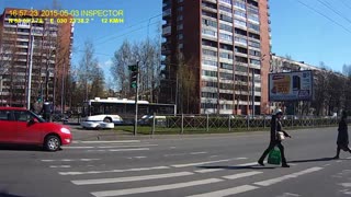 Skateboarder Nearly Hit By Speeding Car