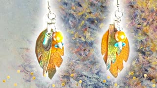 SUNRISE, 1 inch drop, leather feather earrings