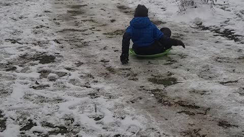 Sled riding