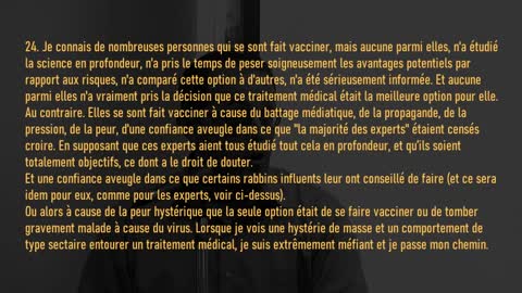 31 raisons pour lesquelles je ne me ferai pas vacciner !