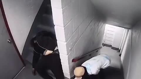 Warning disturbing: video shows homeless man set on fire in a stairwell