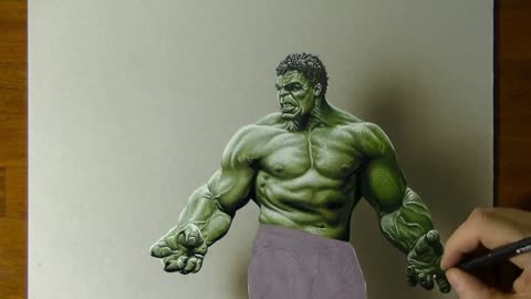 Draw The Detail Color Of The Hulk's Hand Joints