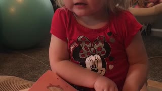 Girl Screams Bed Time Story To Her Unborn Sister