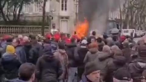 Everyday People Demonstrate Against Soaring Fuel Prices in Carcassonne, France