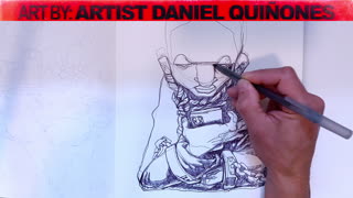 Time-Lapse / Phone Slave 2 art without lifting pen. Art by: - Artist Daniel Quinones