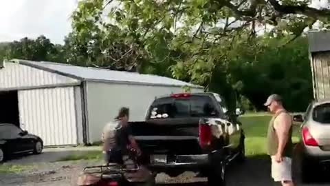 Man crash atv truck