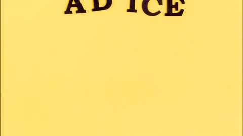 An Animation of the Word Advice on a Yellow Background