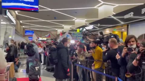 The "Golden Flight" with Russian Olympians arrived in Sheremetyevo.