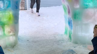 Rainbow Colored Igloo Brightens up a Cold Winter