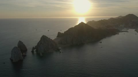 Rocky archipelago on a coast in an aerial shot