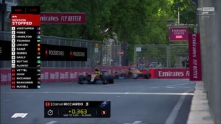 “You can’t park there Sir” Lando let’s Ricciardo know | Q2 crash