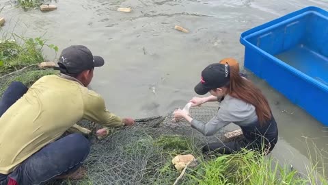 First Time Girl Cast Net Fishing DEFEATED By MONSTER Fish!-14