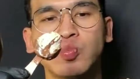 Magnum chocolate ice cream with Nutella ASMR mukbang