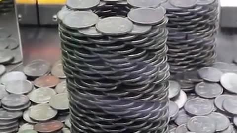 Something WEIRD Happened Knocking Over a HUGE Coin Tower