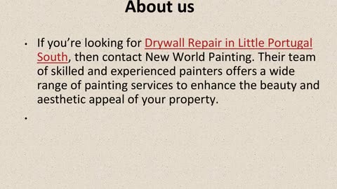 One Of The Best Drywall Repair in Little Portugal South.