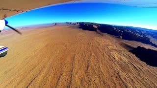 Flight through Monument Valley