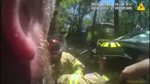 Volusia deputies, firefighters, witnesses push SUV over to rescue woman in canal