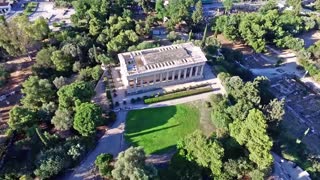 Filmación con drone de el Templo de la Antigua Grecia mejor preservado