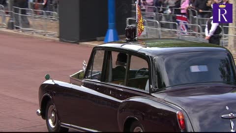 King Charles III arrives at Buckingham Palace