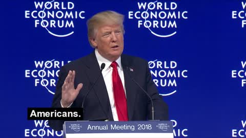 Donald Trump Speaks at Davos WEF Conference in 2018