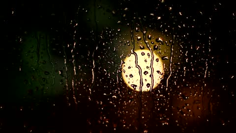 Rain Water Window Wet Drops Dripping Rainy Night 2021