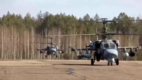 The work of Ka-52s in Ukraine.