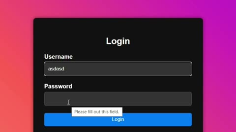 Login Form Using Html CSS Javascript | Creating Login Form #short