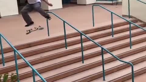 Skateboard Leaping Stairs