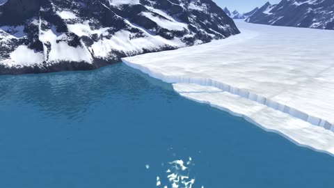 How glaciers melts in 3d animation