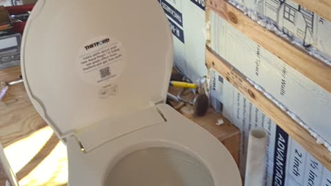 The Toilet And Black Water Tank Is Installed