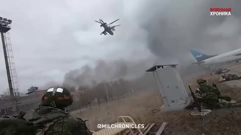 EXCLUSIVE Footage of Gostomel Landing! Russian Airborne Troopers Taking Over Kiev Airport