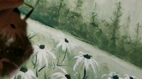 Art Watercolor Painting of Wildflowers
