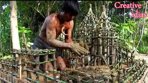 Building Castle | Mud Dogs House For Puppies | Primitive life Styles ( Deep Jungle) 2021