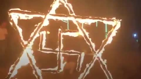 Palestinian extremists in the West Bank burned a Jewish Star of David with a swastika in the middle