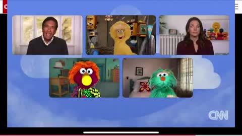 Sesame Street with CNN telling kids to get the COVID-19 vaccines.