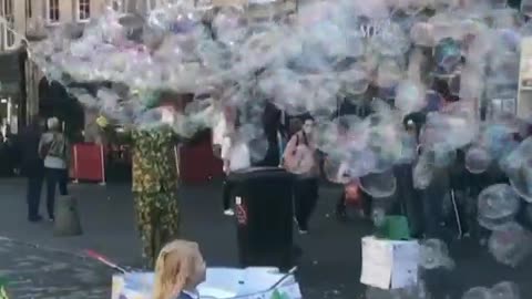 Guy Blowing Incredible Bubbles