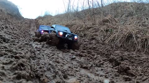 A muddy ride with two great RC Cars