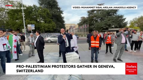 Large Pro-Palestinian Crowds Gather To Demonstrate In Geneva, Switzerland