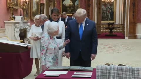 Trump - Queen Elizabeth view items from the Royal Collection. 2019