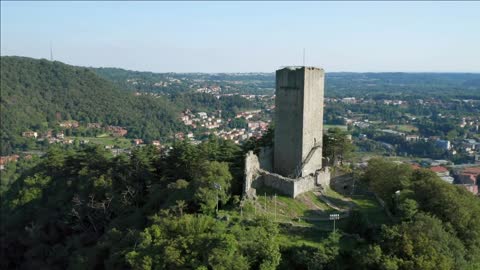 baradello castle como aerial view