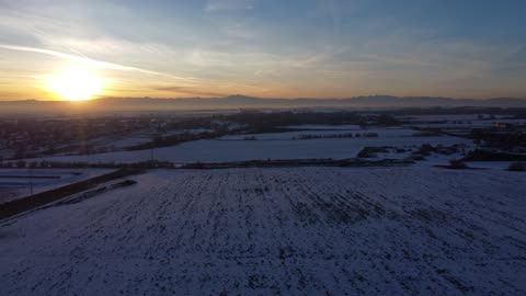 January Winter Sunset over The Farm