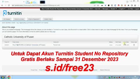 Akun Turnitin Student No Repository Gratis Berlaku Sampai 31 Desember 2023