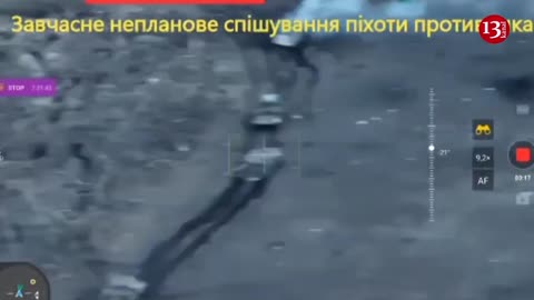 Large number of Russians, ambushed alongside convoys of equipment, try to escape - drone images
