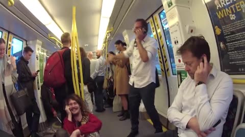 Spreading the joy of laughter on a train